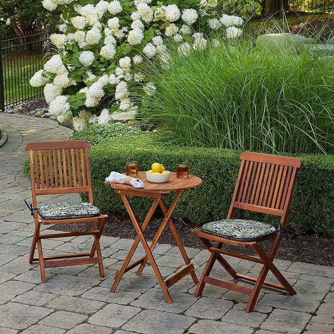 Arden Indoor/Outdoor Foam Seat Pad, 2 Pack, 17 x 16, Patio Cushion, Water Repellent, Fade Resistant, Foam Cushion Sapphire Morrison Floral