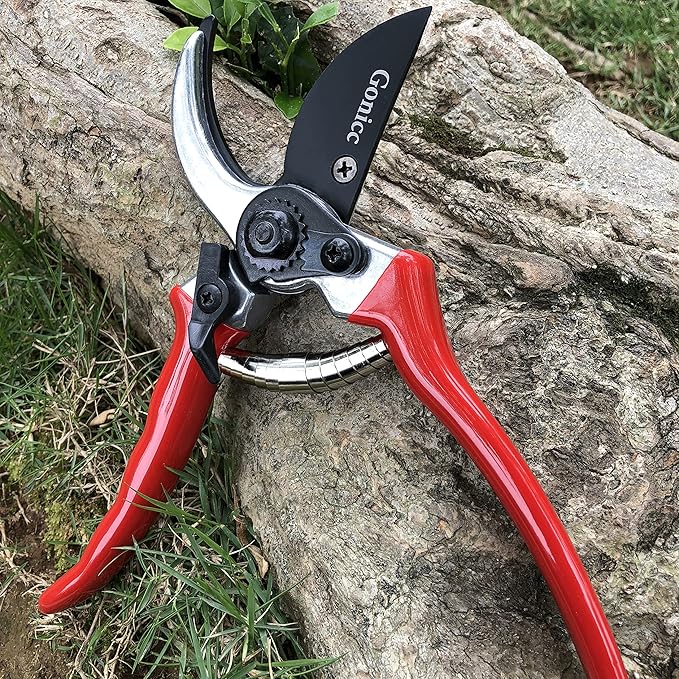 gonicc 8" Professional Sharp Bypass Pruning Shears (GPPS-1002), Tree Trimmers Secateurs,Hand Pruner, Garden Shears,Clippers For The Garden, Bonsai Scissors, Loppers
